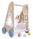 ECOTOYS Educational Wooden Baby Push Walker with Activity Center
