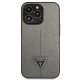 Чехол Guess Saffiano Triangle Logo для iPhone 14 Pro, серебристый