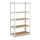 Humberg 4841 Metal Storage Shelving Unit 150x75x30 cm, White