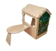 Wooden Garden Playhouse for Kids with Chalkboard and Table, 86 x 137 x 105 cm