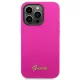 Guess Silicone Vintage Gold Logo Case for iPhone 14 Pro Max, Fuchsia
