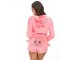 Warm Plush Hooded Pajama Set for Women with Shorts XL, Pink