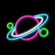 Planet Neon Sign LED Dimmable USB Wall Decor Light Forever Light FPNE05X, Multicolor