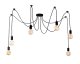 Ceiling chandelier with 6 E27 light sockets, black