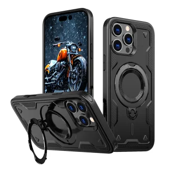 Hybrid Armor Trendy Case for iPhone 16 Pro Max with MagSafe, Black