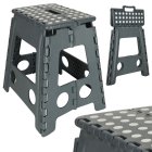 Folding Anti-slip Step Stool for Kitchen or Bathroom, 39 cm, Dark gray
