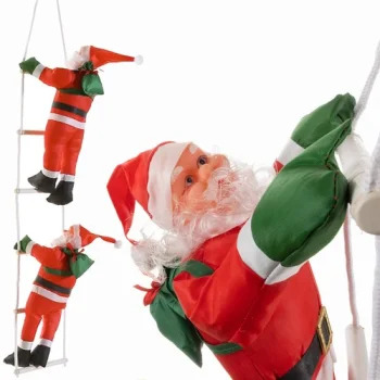 Ruhhy 22519 Christmas Decoration - Two Santas on a Ladder, 120 cm