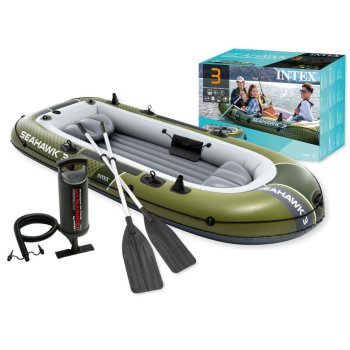 3-Person Inflatable Boat Intex Seahawk 3 with Oars and Pump 66333