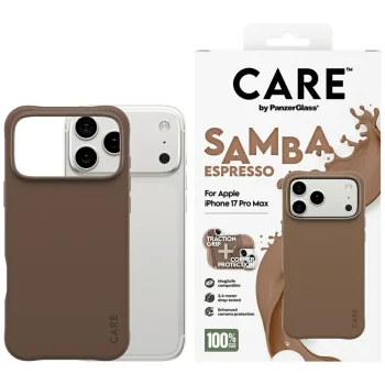 PanzerGlass iPhone 17 Pro Max Case CARE Fashionable Samba MagSafe, Brown