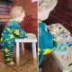 LULILO LUDO Wooden Educational Activity Table 2-in-1, Mint