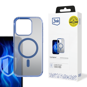 3Mk Protection Frosty MagCase for Apple iPhone 14 Pro, Blue / Transparent