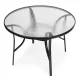 Multigarden Round Garden Table with Glass Top, 105 cm, Black