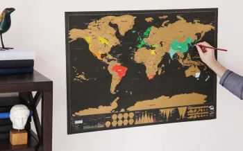 Poster with World Travel Map, Gift Scratch 82 x 59 cm