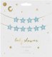 Light Blue Baby Shower Star Banner, 290x16.5 cm