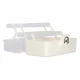 Large XL Medicine Organizer Box with 3 Tiers, 29x19x15.5 cm, White/Translucent