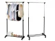Rolling Clothes Rack, Adjustable Height, Black