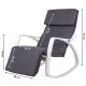 ModernHome Rocking Chair with Adjustable Footrest and Padded Headrest, White Frame