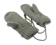 Warm Woolen Winter Mittens with String BQ19J, Grey