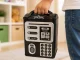 Electronic Piggy Bank for Kids ATM with PIN Code and Card, Black