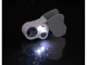 Folding Jeweler\'s Loupe 25x 50x with LED and UV Light, Silver