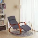 ModernHome Rocking Chair with Adjustable Footrest Grey/Walnut
