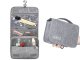 Hanging Travel Toiletry Bag, Bathroom and Cosmetics Organizer with Hook, Grey
