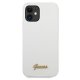 Guess iPhone 12 mini Case Silicone Vintage Gold Logo, White