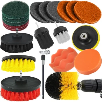 23-Piece Polishing and Cleaning Sponge and Brush Set for Drill