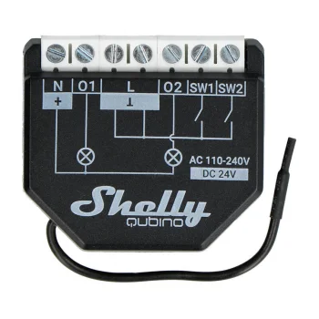 Shelly Qubino Wave 2PM Smart Controller, 2-channel, Z-Wave, Black