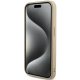 Guess iPhone 15 Pro Case Saffiano Iridescent Script, Gold