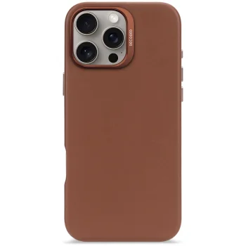 Decoded Leather Backcover Case for Apple iPhone 16 Pro Max, Brown