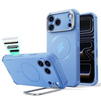ESR Cyber Tough Kickstand MagSafe Case for iPhone 18 Pro / 17 Pro, Light Blue