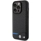 BMW iPhone 15 Pro Case Leather Carbon, Black