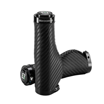 Rockbros Ergonomic PU Leather Bike Grips with Double Locking, Black