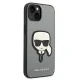 Karl Lagerfeld Saffiano Karl\'s Head Patch Case for iPhone 14 Plus / 15 Plus - Silver