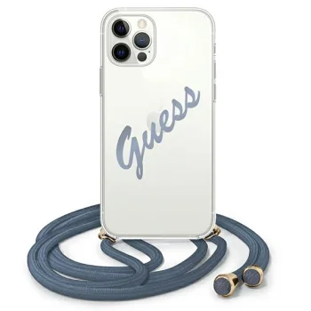 Guess iPhone 12 / 12 Pro Case Script Vintage, Blue