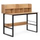 ModernHome Computer Desk with Hutch 120x60 cm Loft Style, Light Oak