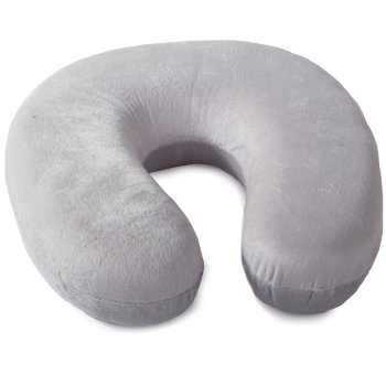 Memory Foam U-Shaped Travel Neck Pillow for Support, Grey