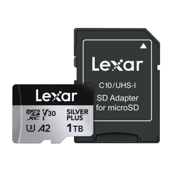 Lexar High-Performance Silver Plus microSDXC Memory Card 1TB + Adapter