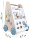 ECOTOYS Wooden Baby Push Walker with Educational Elements