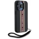 Karl Lagerfeld Saffiano Athleisure Stripes Cord iPhone 15 Pro Case with Lanyard - Red