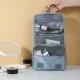 Travel toiletry bag with roll-up design, grey