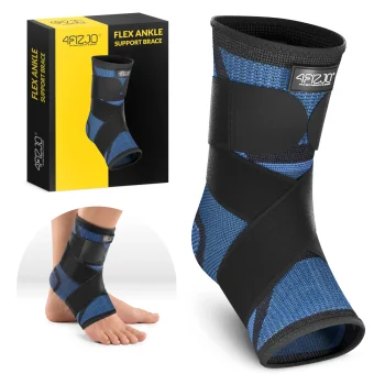 4FIZJO Elastic Ankle and Foot Support Brace, One Size, Black
