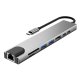 Tech-Protect HB09 8-in-1 USB-C Hub (HDMI 4K, PD 100W, RJ45) - Gray