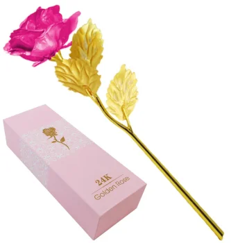Eternal Rose in Gift Box AG774B, Gold / Pink
