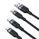 Joyroom S-A18 3in1 USB-A to Lightning / USB-C / MicroUSB Cable 1.2m, Black