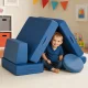ECOTOYS Kids Modular Play Couch with 8 Soft Foam Cushions, Blue
