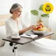 Adjustable Overbed Table on Wheels 4FIZJO PRO, Walnut