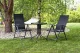 Multigarden Round Garden Table, Glass, 80 cm, Umbrella Hole, Black