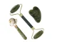 3-in-1 Jade Face Massager Set with Roller and Gua Sha, Green